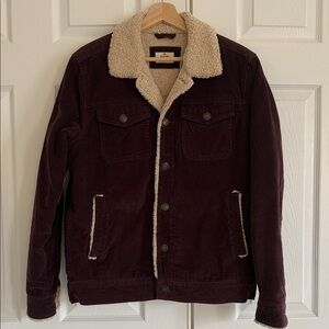 Marine Layer Corduroy Sherpa Jacket - Dark Burgundy